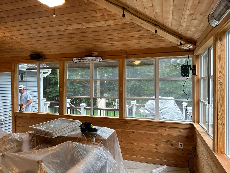 Heat flows out of these porch windows 